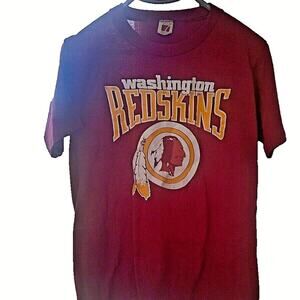 VTG 80s Logo 7 Washington Redskins T Shirt M Burgundy Made in USA Commanders NFL
